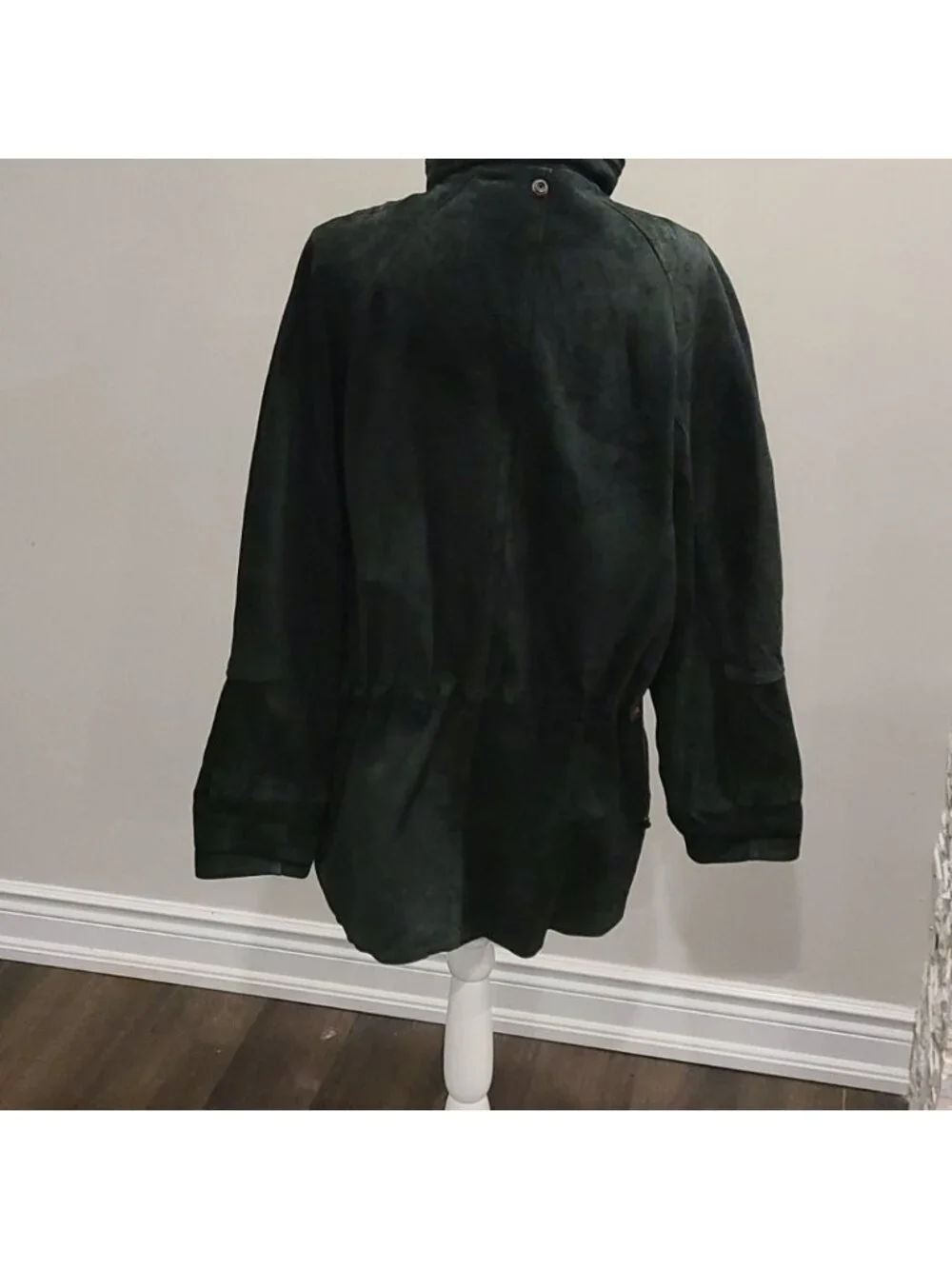 Vera pelle vintage emerald green heavy suede coat